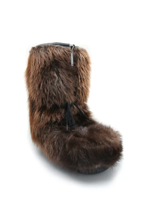 Naturel Beaver children fur boots - Blizzard | Snowmobile boots | BILODEAU Canada