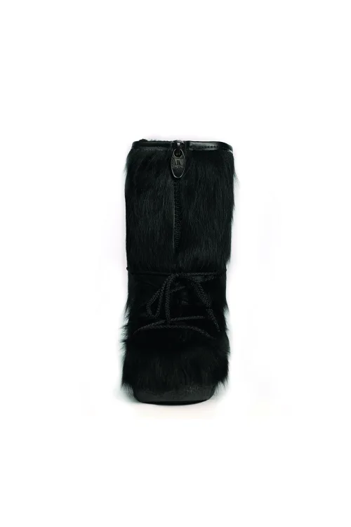 Black Cow fur children boots - Blizzard | Snowmobile boots | BILODEAU Canada