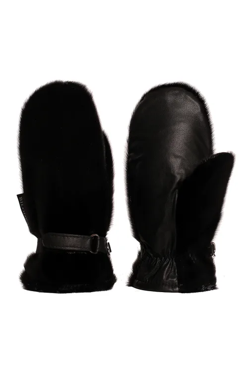 Black Seal fur mittens - Short | Fur mittens - Short Mittens | BILODEAU Canada