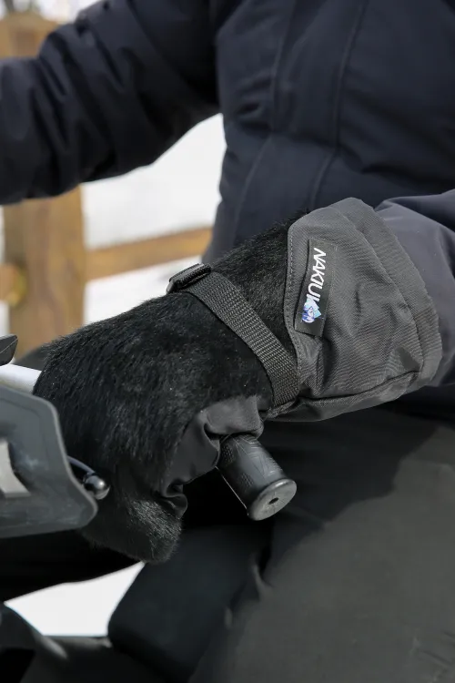 Black sheared Cow fur mittens - Long | Women/Men | BILODEAU Canada
