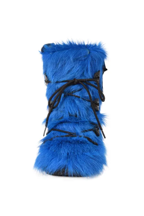 Blue Cow fur boots - Children - Side zipper | Children | BILODEAU Canada