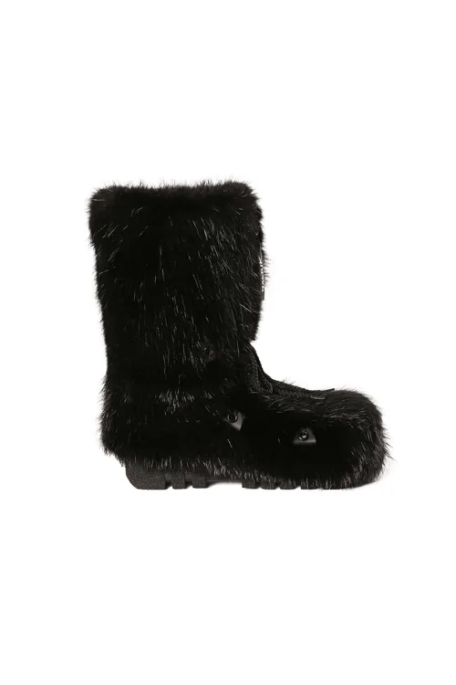 Black Beaver fur boots - Front zipper - Standard Nakiuk | Women/Men | BILODEAU Canada