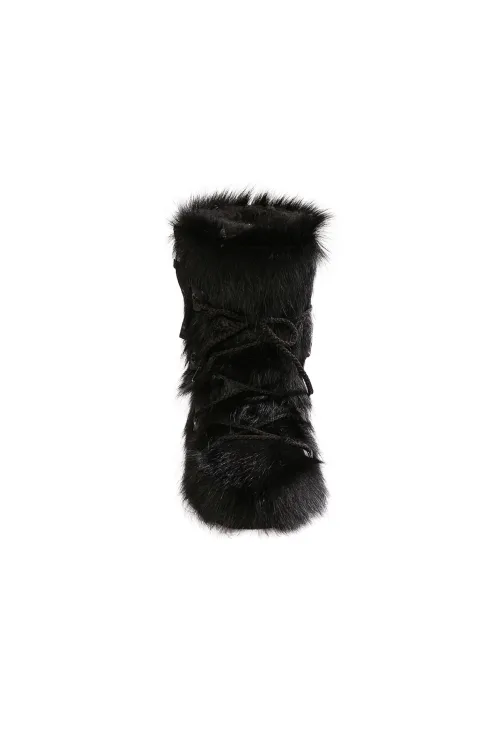 Nakiuk Black Cow fur boots - Children - Side zipper | Children | BILODEAU Canada