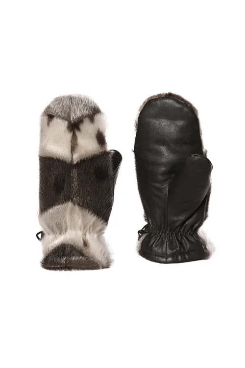 Natural Seal fur mittens - Milkweed insulation - Urban | Fur mittens - Short Mittens | BILODEAU Canada