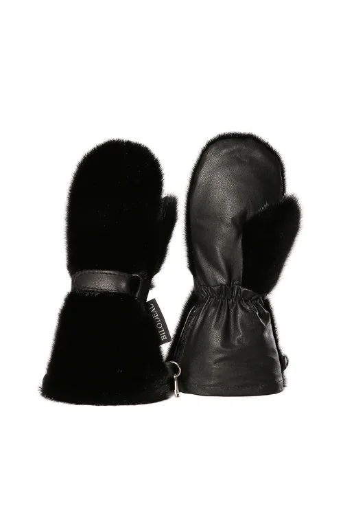 Black Seal fur children mittens - Long | Gloves and mittens - Outdoors | BILODEAU Canada