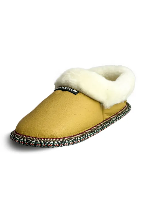 Deerskin leather and Sheep wool - Slippers | Slippers and mules | BILODEAU Canada