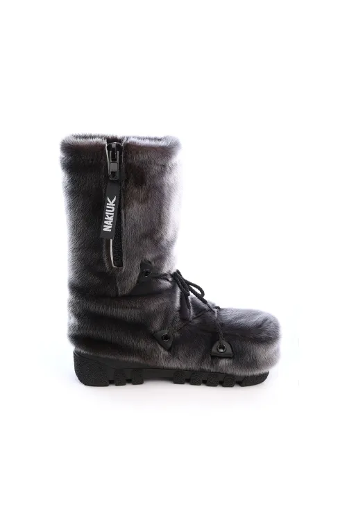 Graphite Seal fur boots - Side zipper - Standard Nakiuk | Women/Men | BILODEAU Canada