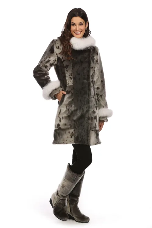 Black Beaver children fur boots - Blizzard | Snowmobile boots | BILODEAU Canada
