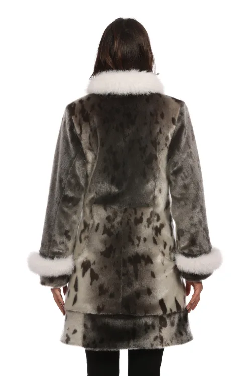 Delphine fur coat - Natural Seal & White Fox | Women winter coats - Fur coats | BILODEAU Canada