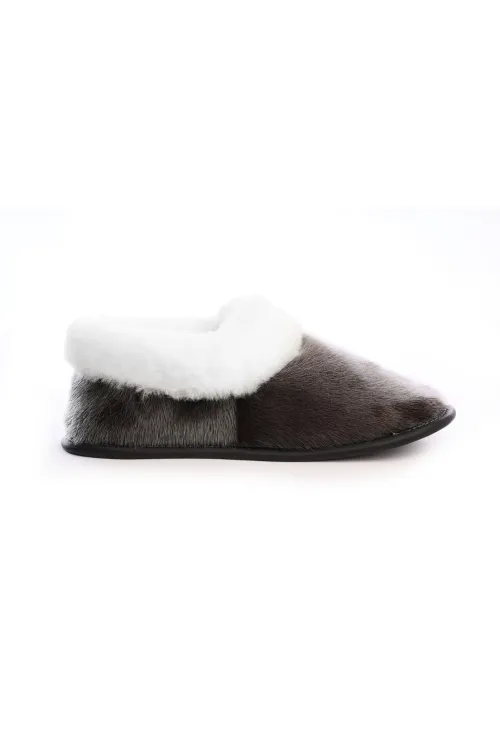 Natural Seal fur and wool lining - Slippers | Slippers and mules | BILODEAU Canada