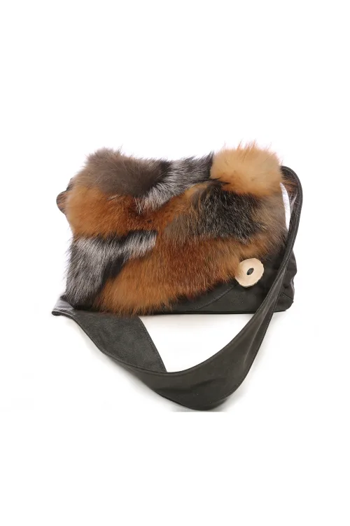Paysanne purse red, cross, silver Fox |  | BILODEAU Canada