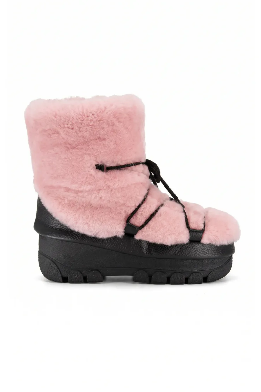 Bottes blizzard courtes mouton rose