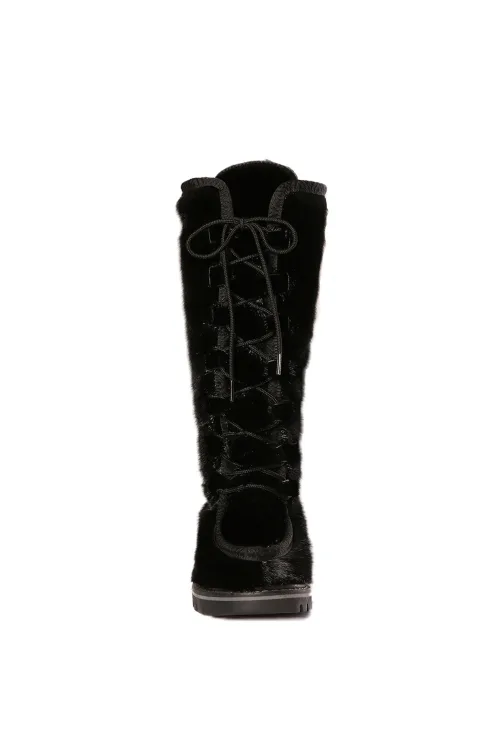 Black Seal fur Boots - Clara | Winter boots - Urban boots | BILODEAU Canada