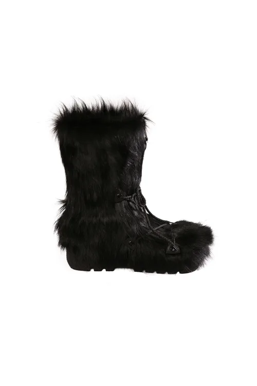 Black Cow fur boots - Front zipper - Standard Nakiuk | Women/Men | BILODEAU Canada