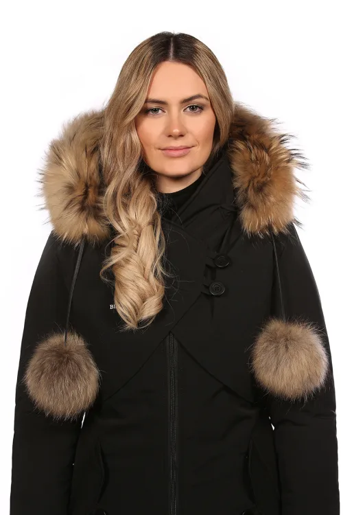 Fur trim with pompoms Finn Raccoon | Fur trims | BILODEAU Canada