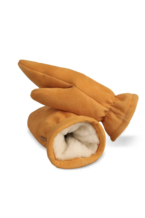 Deerskin suede mittens - Short | Fur mittens - Short Mittens | BILODEAU Canada