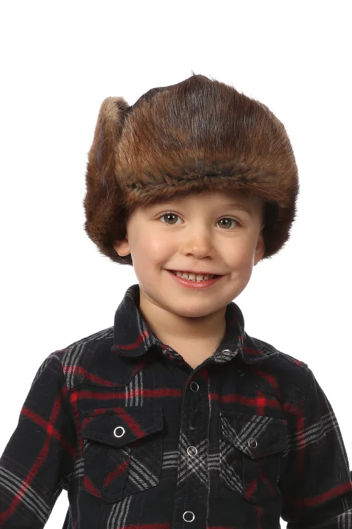 Chapeau en fourrure de Rat Musqué naturel enfant  - GRC | Chapeaux | BILODEAU Canada