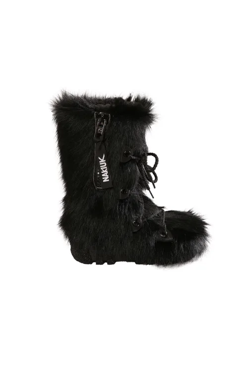 Bottes Nakiuk en fourrure de Vache noir - Enfant - Zip coté | Enfants | BILODEAU Canada