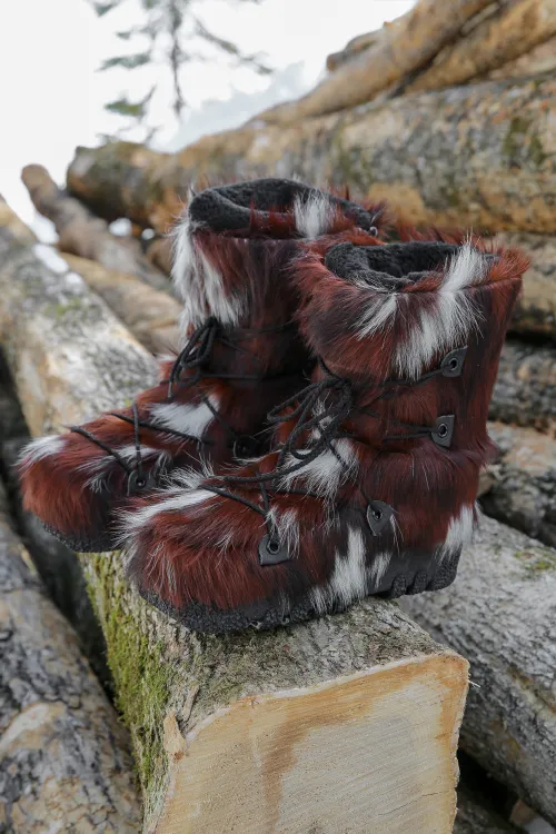 Bottes en fourrure de Vache naturelle - Zip de côté - Nakiuk Courtes | Femmes/Hommes | BILODEAU Canada