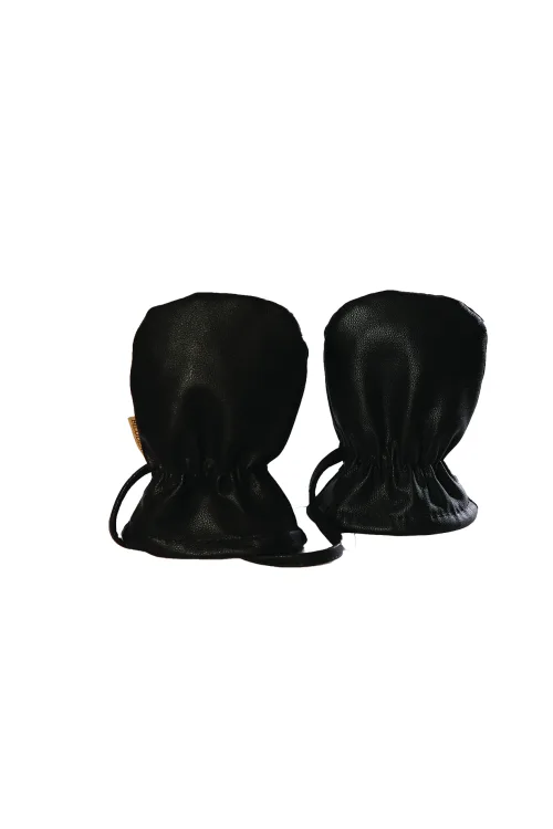 Mitaines bébé cuir noir et Castor rasé | Bébé | BILODEAU Canada