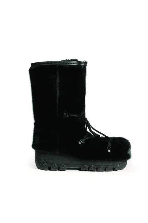 Bottes en fourrure de Loup Marin noir - Blizzard | Bottes d'hiver - Bottes de plein air | BILODEAU Canada