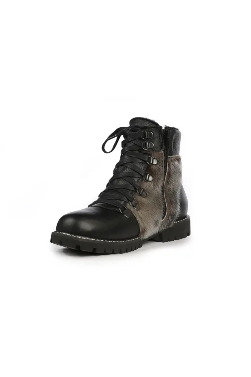 Bottes en fourrure de Loup Marin naturel - Avril | Bottes d'hiver - Bottes urbaines | BILODEAU Canada