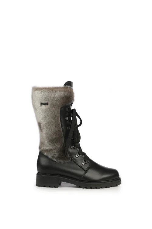 Bottes en fourrure de Loup Marin naturel - Emma | Bottes d'hiver - Bottes urbaines | BILODEAU Canada