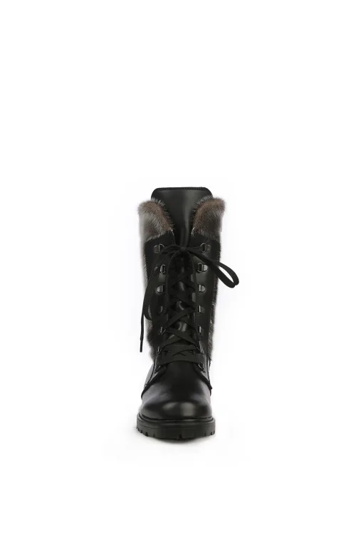 Bottes en fourrure de Loup Marin naturel - Emma | Bottes d'hiver - Bottes urbaines | BILODEAU Canada