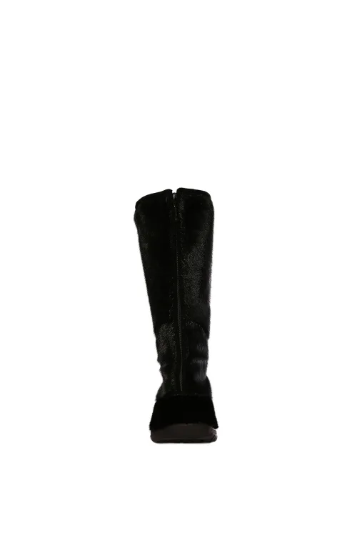 Bottes en fourrure de Loup Marin noir - Kiona | Bottes d'hiver - Bottes urbaines | BILODEAU Canada