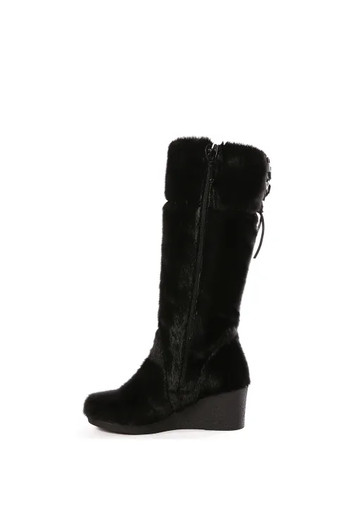 Bottes en fourrure de Loup Marin noir - Noueva | Bottes d'hiver - Bottes urbaines | BILODEAU Canada