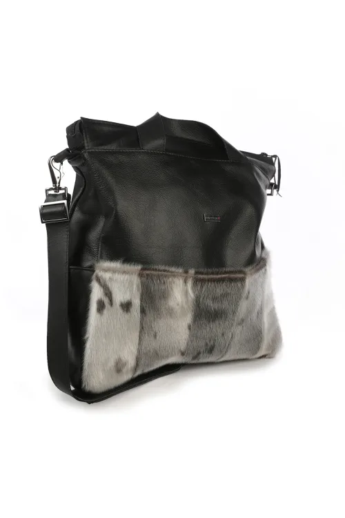 Sac à main en fourrure de Loup Main naturel - Beverly |  | BILODEAU Canada