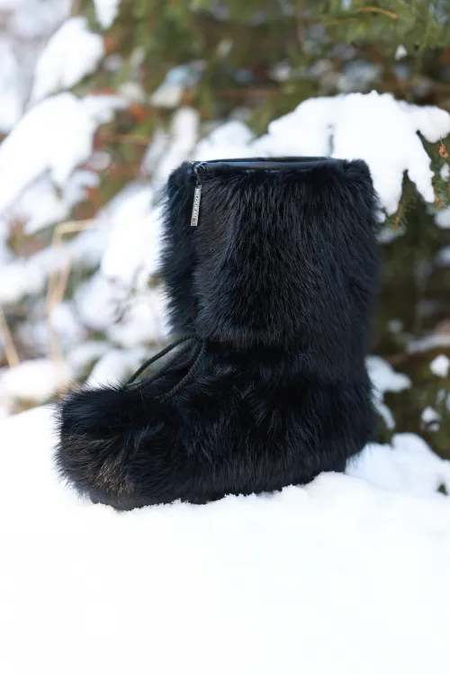 Bottes en fourrure de Castor noir - Blizzard | Bottes d'hiver - Bottes de plein air | BILODEAU Canada