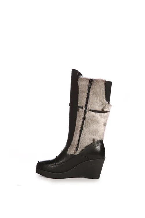 Bottes en fourrure de Loup Marin naturel pour femme - Evelyne| BILODEAU Canada